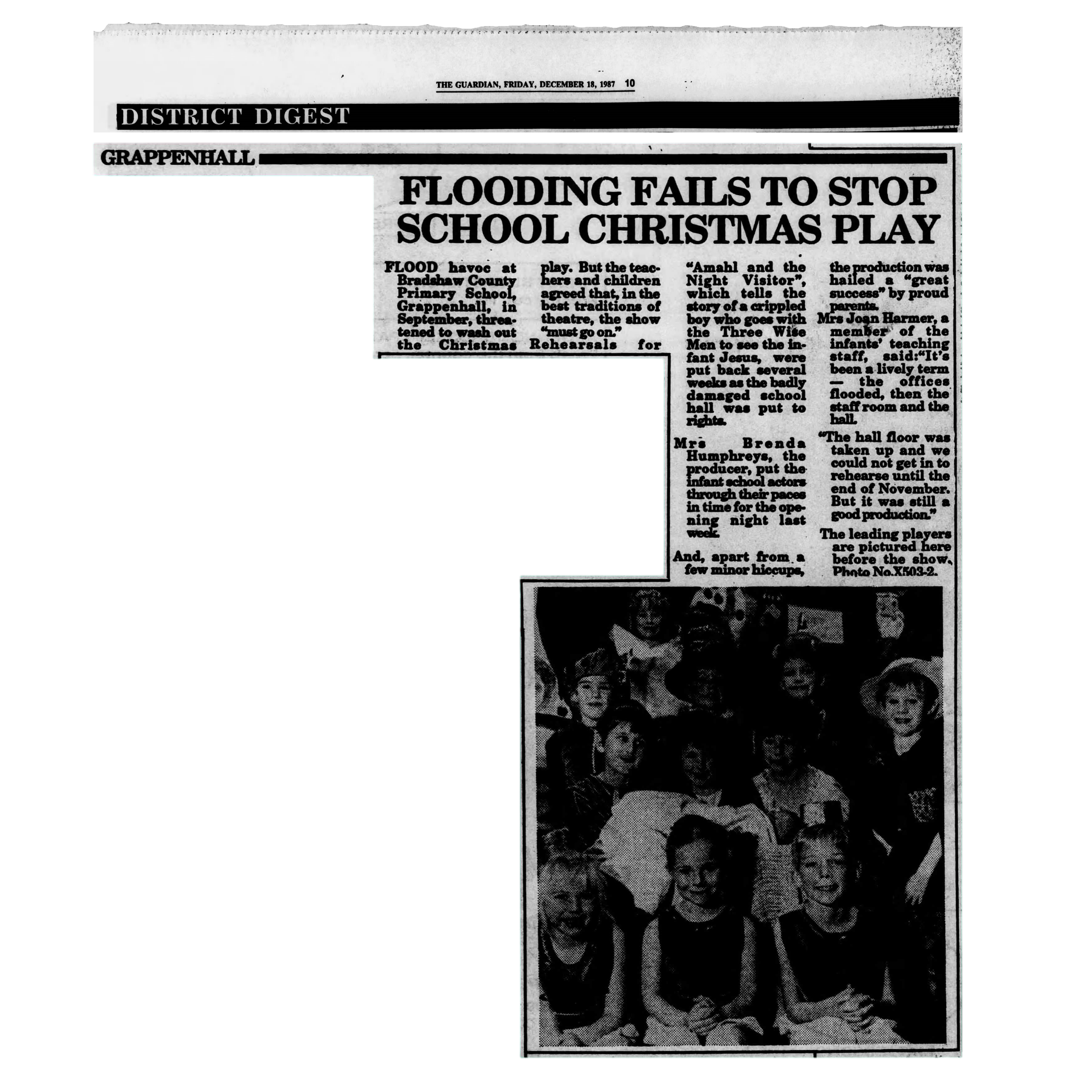 Amahl and the Night Visitor newspaper clipping